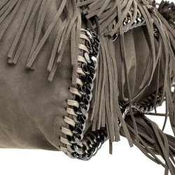 Stella McCartney Grey Faux Suede Falabella Fringed Tote