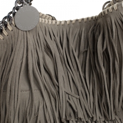 Stella McCartney Grey Faux Suede Falabella Fringed Tote