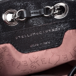 Pre Owned Stella McCartney Black Faux Leather Falabella Mini Backpack