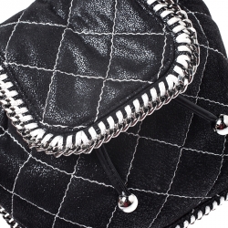 Pre Owned Stella McCartney Black Faux Leather Falabella Mini Backpack
