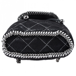 Pre Owned Stella McCartney Black Faux Leather Falabella Mini Backpack