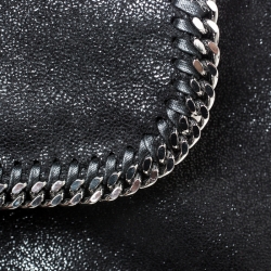 Pre Owned Stella McCartney Black Faux Leather Falabella Mini Backpack
