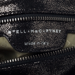 Pre Owned Stella McCartney Black Faux Leather Falabella Fold Over Clutch