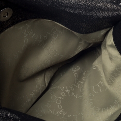 Pre Owned Stella McCartney Black Faux Leather Falabella Fold Over Clutch