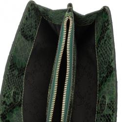 Pre Owned Stella McCartney Loretta 'Waverly' Exotic Skins Patchwork Green Clutch