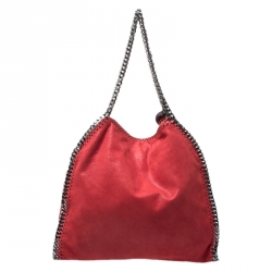مملوكة مسبقًا Stella McCartney Red Faux Leather Small Falabella Tote