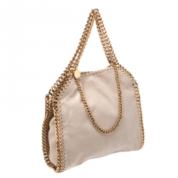 Pre Owned Stella McCartney Beige Faux Leather Mini Falabella Tote