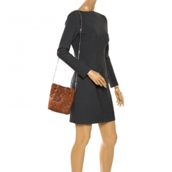 Pre Owned Stella McCartney Brown Faux Leather Falabella Bucket Bag