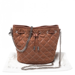 Pre Owned Stella McCartney Brown Faux Leather Falabella Bucket Bag