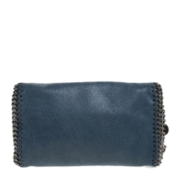 Pre Owned Stella McCartney Blue Faux Leather Falabella Flap Shoulder Bag
