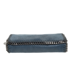 Pre Owned Stella McCartney Blue Faux Leather Falabella Flap Shoulder Bag