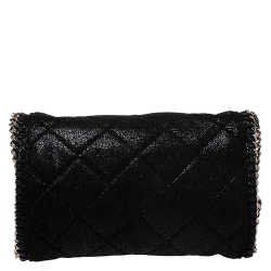 مملوكة مسبقًا Stella McCartney Black Faux Leather Falabella Chain Clutch