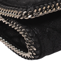 مملوكة مسبقًا Stella McCartney Black Faux Leather Falabella Chain Clutch
