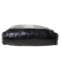 Stella McCartney Black Faux Python Embossed Leather Small Falabella Tote 