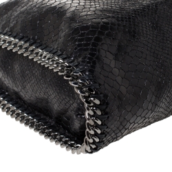 Stella McCartney Black Faux Python Embossed Leather Small Falabella Tote 