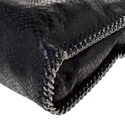 Stella McCartney Black Faux Python Embossed Leather Small Falabella Tote 
