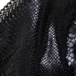 Stella McCartney Black Faux Python Embossed Leather Small Falabella Tote 