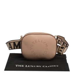 Pre Owned Stella McCartney Beige Perforated Faux Leather Vegetarian Belt Bag