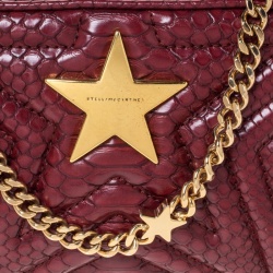 Stella McCartney Red Python Embossed Faux Leather Star Shoulder Bag