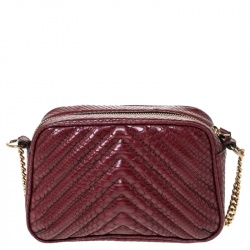 Stella McCartney Red Python Embossed Faux Leather Star Shoulder Bag