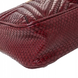 Stella McCartney Red Python Embossed Faux Leather Star Shoulder Bag