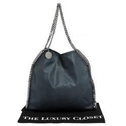 Pre Owned Stella McCartney Blue Faux Leather Small Falabella Tote