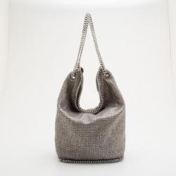 Pre Owned Stella McCartney Silver Woven Chain Detail Hobo