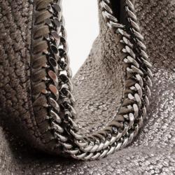 Pre Owned Stella McCartney Silver Woven Chain Detail Hobo