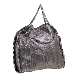 Pre Owned Stella McCartney Metallic Silver Tweed Falabella Tote