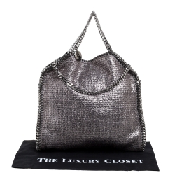Pre Owned Stella McCartney Metallic Silver Tweed Falabella Tote