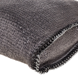 Pre Owned Stella McCartney Metallic Silver Tweed Falabella Tote