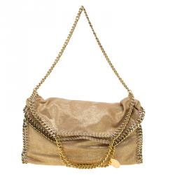 Pre Owned Stella McCartney Gold Faux Leather Small Falabella Tote