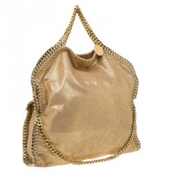 Pre Owned Stella McCartney Gold Faux Leather Small Falabella Tote