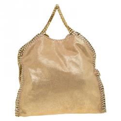 Pre Owned Stella McCartney Gold Faux Leather Small Falabella Tote