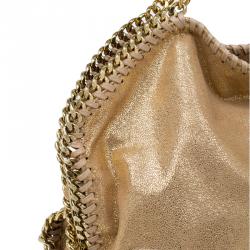 Pre Owned Stella McCartney Gold Faux Leather Small Falabella Tote
