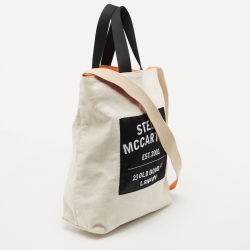 مملوكة مسبقًا Stella McCartney Beige/Black Canvas Medium S&P Tote