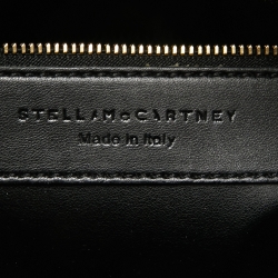 Stella McCartney Beige/Black Canvas and Faux Leather Boston Bag