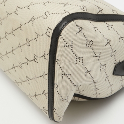 Stella McCartney Beige/Black Canvas and Faux Leather Boston Bag