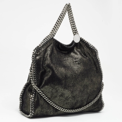 Pre Owned Stella McCartney Black/Silver Faux Suede Small Falabella Tote