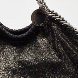 Pre Owned Stella McCartney Black/Silver Faux Suede Small Falabella Tote