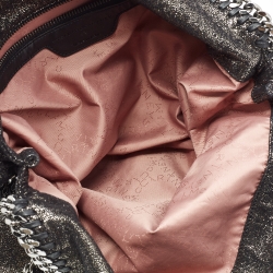 Pre Owned Stella McCartney Black/Silver Faux Suede Small Falabella Tote