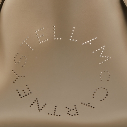 Pre Owned Stella McCartney Beige Faux Leather Perforated Logo Tote