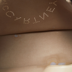 Pre Owned Stella McCartney Beige Faux Leather Perforated Logo Tote