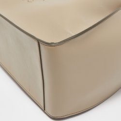 Pre Owned Stella McCartney Beige Faux Leather Perforated Logo Tote