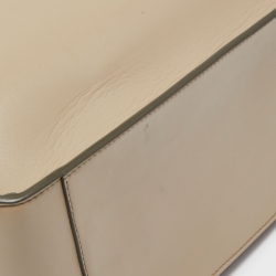 Pre Owned Stella McCartney Beige Faux Leather Perforated Logo Tote