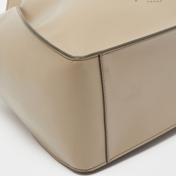 Pre Owned Stella McCartney Beige Faux Leather Perforated Logo Tote