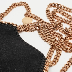 Pre Owned Stella McCartney Black Faux Suede Mini Falabella Tote