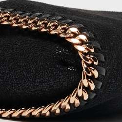 Pre Owned Stella McCartney Black Faux Suede Mini Falabella Tote