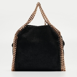 Pre Owned Stella McCartney Black Faux Suede Mini Falabella Tote