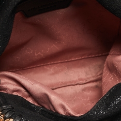 Pre Owned Stella McCartney Black Faux Suede Mini Falabella Tote